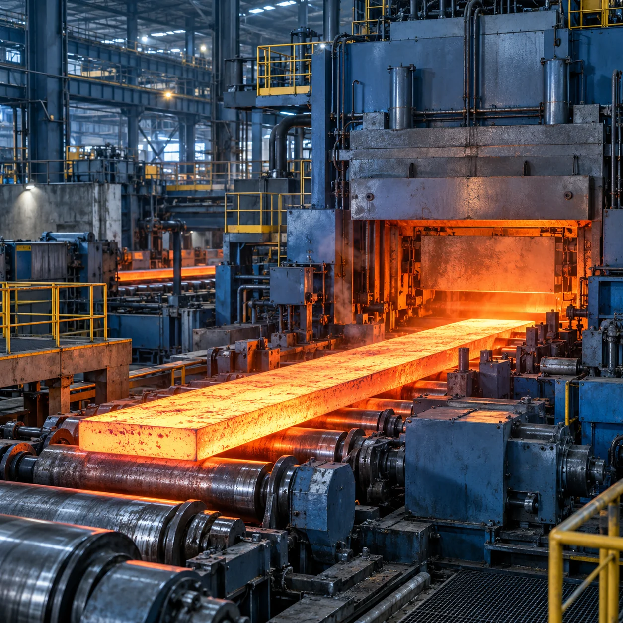 remaks-metallurgy-new Steel rolling mill processing glowing hot metal